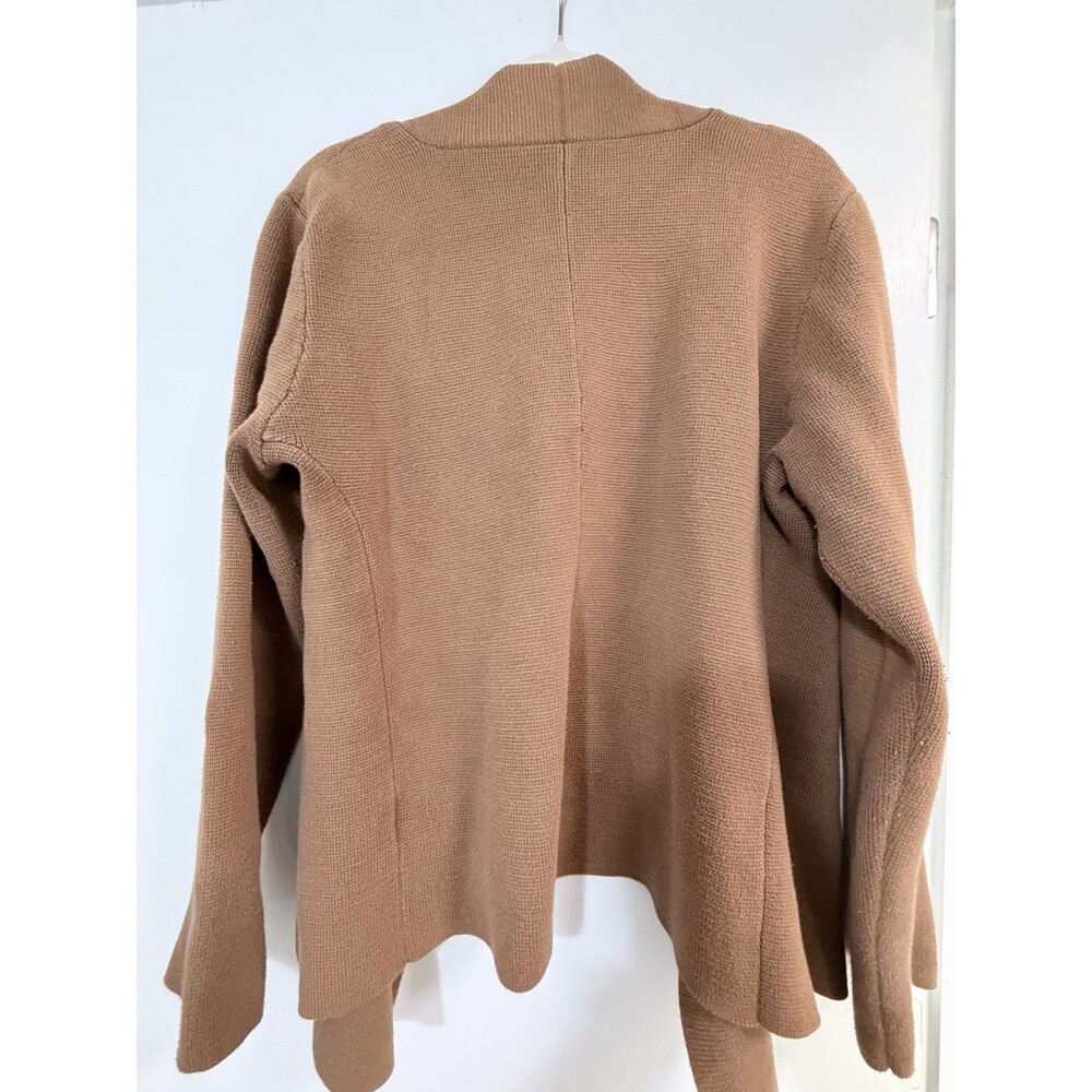 Eileen Fisher Hazelnut Brown Knit Interlock Drape Front Cardigan size XL cotton - Picture 4 of 4